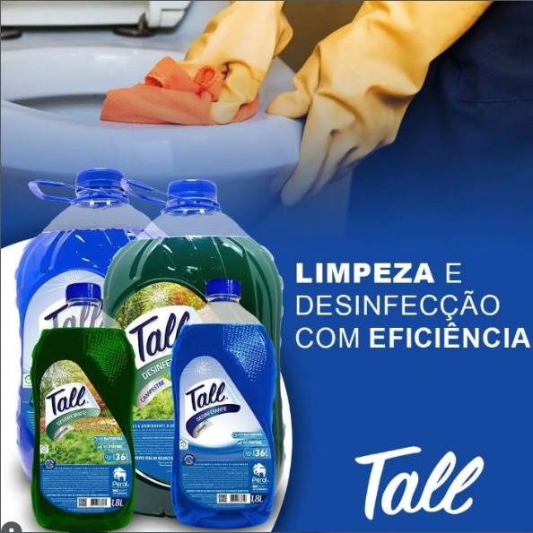 Desinfetantes Tall em embalagens de 1,8 L e 5 L